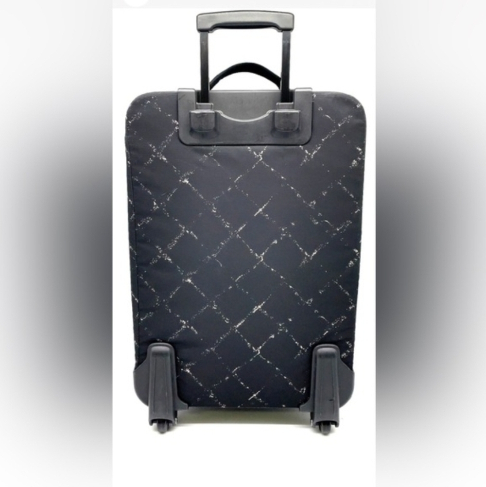 Chanel Black Travel Line quilted nylon rolling Carry On Suitcase - Picture 4 of 16